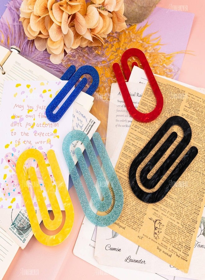 AUEAR, 11 Pack Jumbo Acrylic Paper Clips Glitter Paperclip Gift for Book Lovers - Image 5
