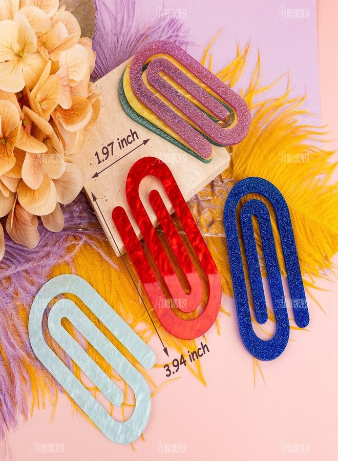 AUEAR, 11 Pack Jumbo Acrylic Paper Clips Glitter Paperclip Gift for Book Lovers - Image 2