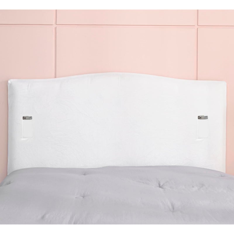 WOMACO WOMACO Velvet Bed Headboard Slipcover Protector Stretch Solid Color Dustproof Cover for Bedroom Decor White 51  70 