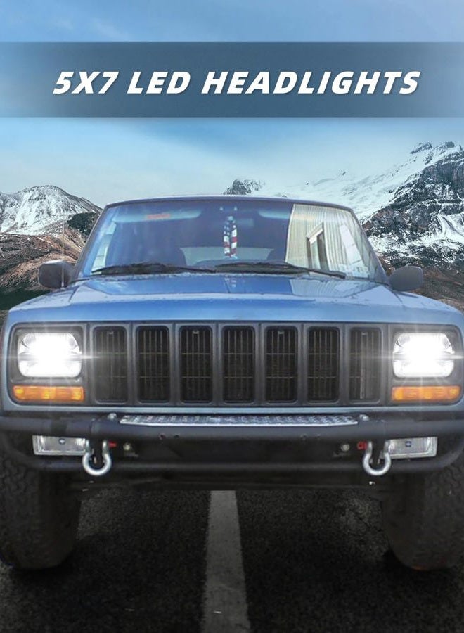 AUDEXEN Pair square 5''x 7'' Inch Daymaker led headlight High Low Beam Headlamp for jeep Wrangler YJ Cherokee XJ Trucks 4X4 Offroad - Image 3