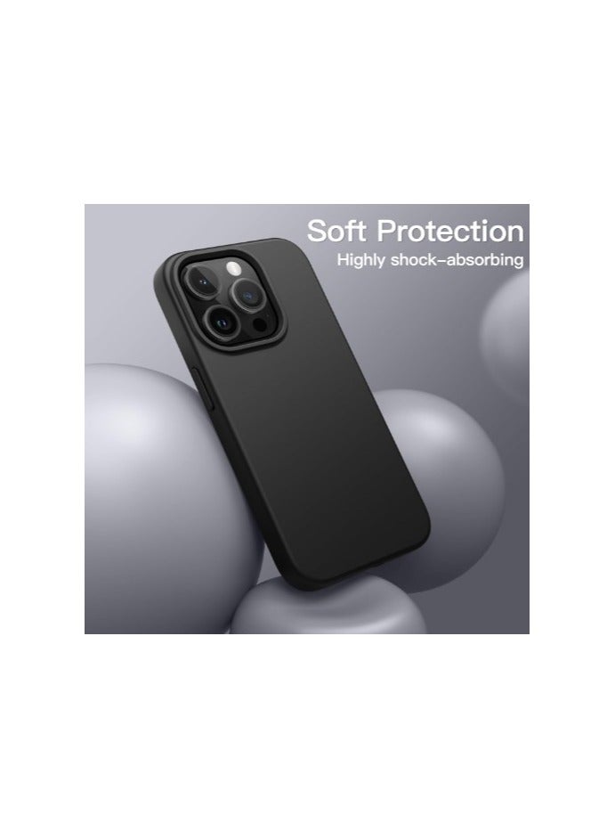 غطاء حماية واقٍ من السيليكون الناعم لهاتف آيفون 16 برو ماكس باللون الأسود - Image 2