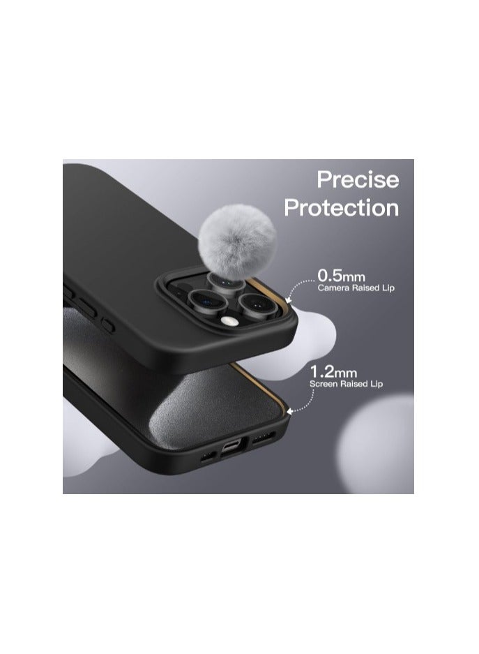 غطاء حماية واقٍ من السيليكون الناعم لهاتف آيفون 16 برو ماكس باللون الأسود - Image 3