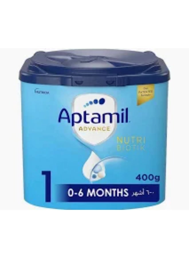 Aptamil Advance 1 Infant Formula Milk From 0-6 Months, Easy To Use Pack, 400g