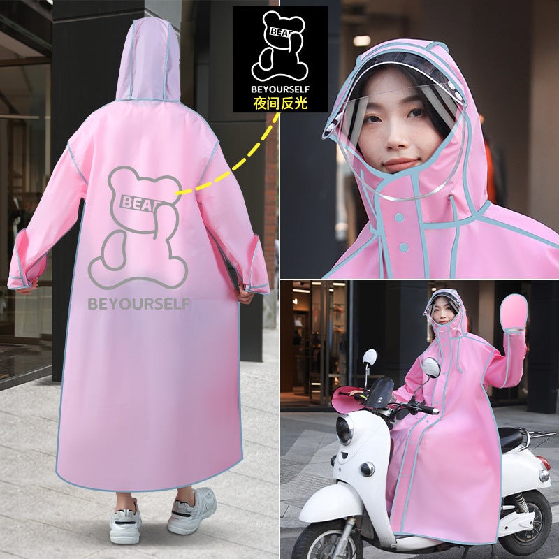 Raincoat Electric Car Female Male Adult Anti-Rainstorm Full Body Male Female Student Raincoat Hiking Riding Raincoat For Men And Women - Image 1