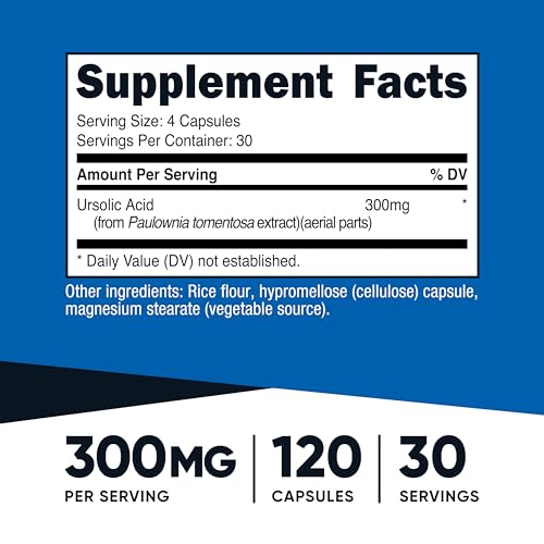 Nutricost Ursolic Acid 300mg 120 Capsules Vegetarian Non GMO Gluten Free Soy Free - Image 5
