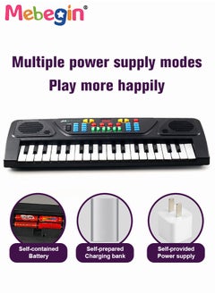 MEBEGIN 37 Key Piano Keyboard with Microphone for Kids Musical Toys for 3 4 5 6 Year Old kids  USB charging Piano Portable Music Keyboard Electronic Educational Learning Toy for Boys Girls Birthday Gifts  - Image 5