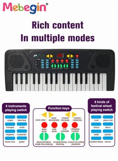MEBEGIN 37 Key Piano Keyboard with Microphone for Kids Musical Toys for 3 4 5 6 Year Old kids  USB charging Piano Portable Music Keyboard Electronic Educational Learning Toy for Boys Girls Birthday Gifts  - Image 4