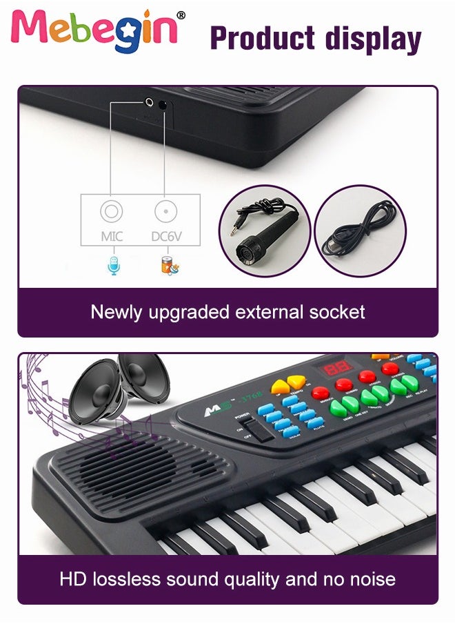 MEBEGIN - 37 Key Piano Keyboard with Microphone for Kids Musical Toys for 3 4 5 6 Year Old kids  USB charging Piano Portable Music Keyboard Electronic Educational Learning Toy for Boys Girls Birthday Gifts - Image 1