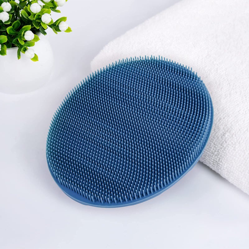 Innerneed Food-grade Soft Silicone Body Cleansing Brush Shower Scrubber, Gentle Exfoliating and Massage for all Kinds of Skin (Dark Blue) - Image 3