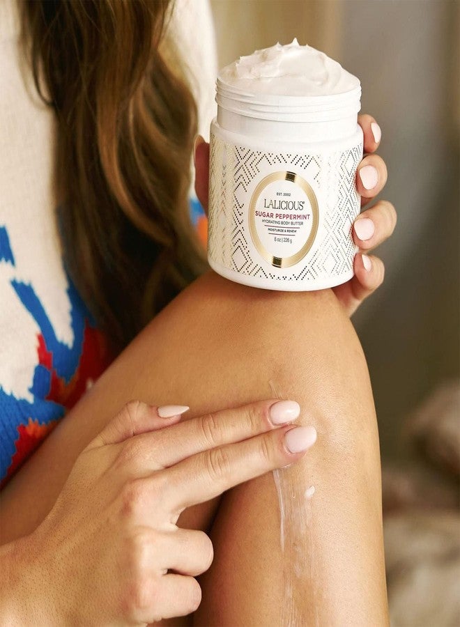 LaLicious Sugar Peppermint Body Butter - Moisturizing & Hydrating Whole-Body Lotion with Peppermint Essential Oil Body and Skincare Products (8oz) - Image 2