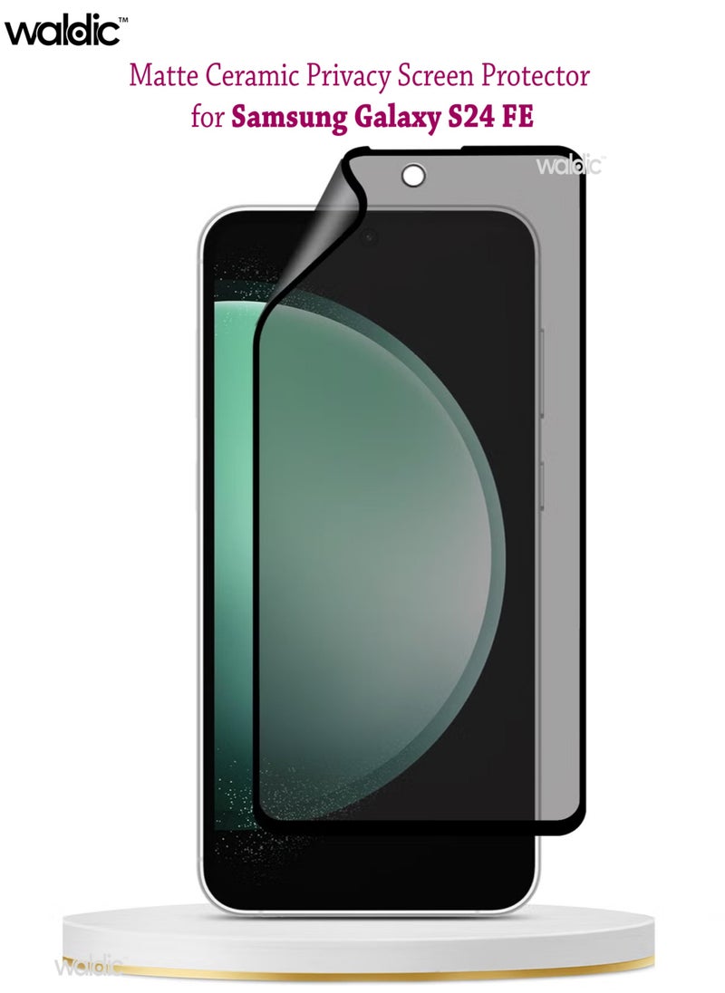 Waldic - Samsung Galaxy S24 FE Full Cover Matte Ceramic Privacy Screen Protector - Explosion-Proof, Anti-Bubble, Anti-Fingerprint | Flexible Privacy Nano Ceramic, Anti-Peeping, Edge-to-Edge Coverage, High Transparency, Delicate Touch, Easy Installation - Image 1