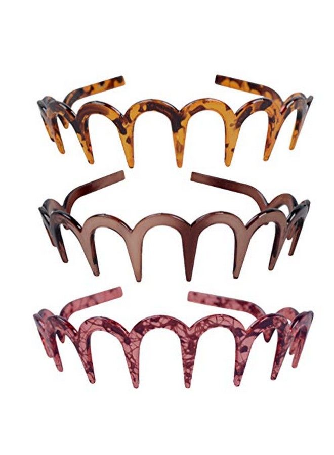 Lurrose 3Pcs Shark Tooth Headband Resin Teeth Comb Headband Wavy Toothed Hairband Hair Accessories For Women Men Girls (Assorted Color) - Image 4