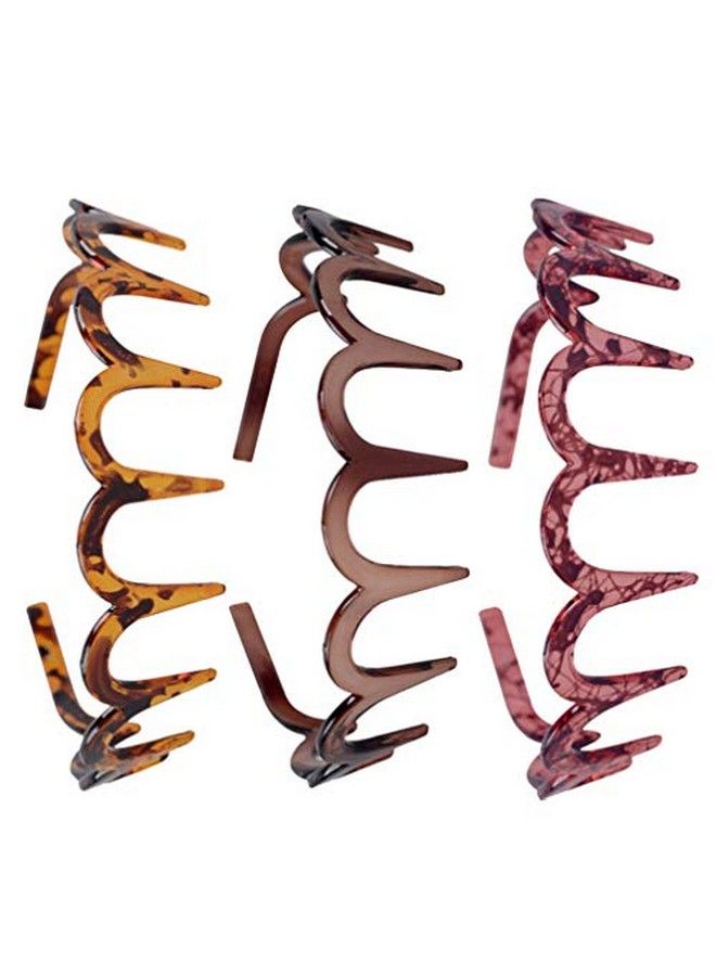 Lurrose 3Pcs Shark Tooth Headband Resin Teeth Comb Headband Wavy Toothed Hairband Hair Accessories For Women Men Girls (Assorted Color) - Image 1