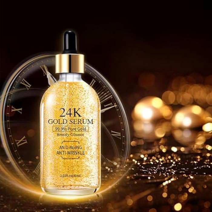 Grospe 24K Gold Serum for Face, 2Pack Skin Tone Even Anti Aging Moisturizer with Vitamin,Glow Collagen Booster Serum Hyaluronic Acid for Dark Spots & Fine Lines, 2.02fl oz - Image 5