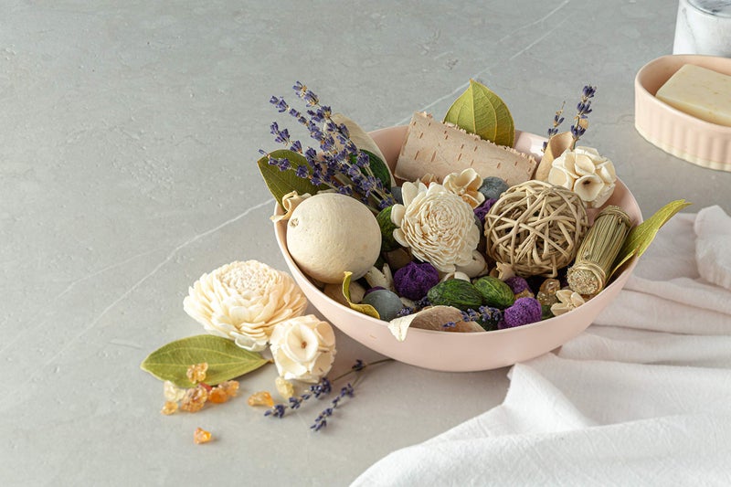 ANDALUCA Amber Lavender Potpourri | Large 20 oz Bag + Fragrance Vial | Scents of Crushed Lavender, Crystal Amber, White Eucalyptus, Sheer Musk and Sage - Image 3