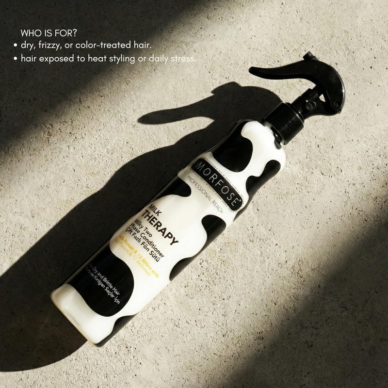 Morfose Professional Two Phase Leave-in Conditioner for Dry, Damaged, or Brittle Strands, Repairs and Protects, Damage, and Split Ends, 13.52 Fl Oz (Milk Therapy) - Image 3