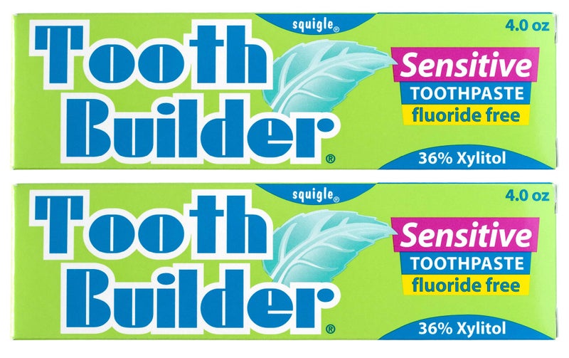 Squigle Tooth Builder SLS Free Toothpaste Stops Tooth Sensitivity Prevents Canker Sores Cavities Perioral Dermatitis Bad Breath Chapped Lips 4 oz 8 Ounce Pack of 2 Unflavored - Image 1