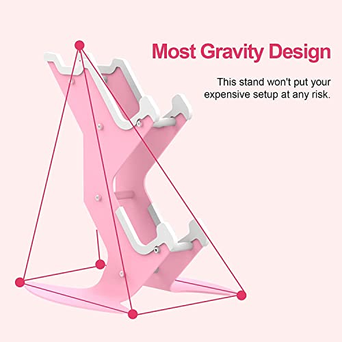 NBCP Controller Holder Pink, Game Controller Rack Headset Stand for Xbox Series X S/Xbox one / PS5 / PS4 / NS/PC/Headset, Aluminum Metal Headset Mount Universal Organizer for Video Game Accessories - Image 4