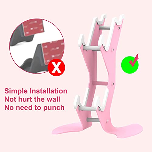 NBCP Controller Holder Pink, Game Controller Rack Headset Stand for Xbox Series X S/Xbox one / PS5 / PS4 / NS/PC/Headset, Aluminum Metal Headset Mount Universal Organizer for Video Game Accessories - Image 5