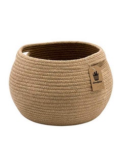 Goodpick Cute Round Basket Cotton Rope Jute Baskets In Living Room Woven Towel Basket Bedroom Storage Bakset For Children Corner Plant Basket Indoor Jute 10"D X 8.3"H  - Image 1