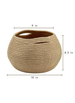 Goodpick Cute Round Basket Cotton Rope Jute Baskets In Living Room Woven Towel Basket Bedroom Storage Bakset For Children Corner Plant Basket Indoor Jute 10"D X 8.3"H  - Image 4