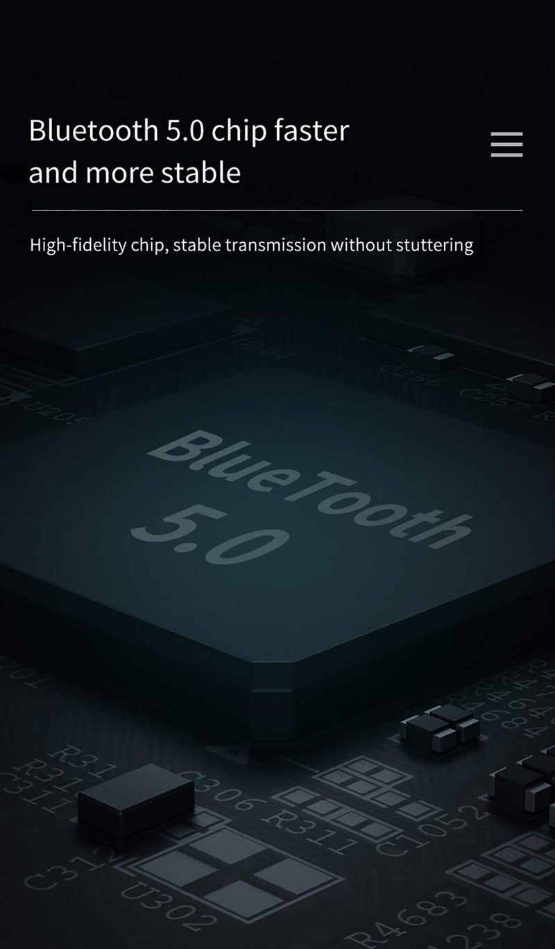 مُرسِل ومُستقبل بلوتوث USB 5.0 ثنائي الوظيفة مع شاشة LCD ومُواصِل ستيريو AUX 3.5 ملليمتر كمُحول لاسلكي لأجهزة الكمبيوتر والتلفزيون والسيارة وأطراف السماعات - Image 5