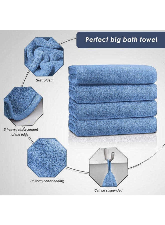 MAXOSHINE 500 GSM Microfiber Towels for Bath Large Size-Super Soft Coral Fleece Bathing Towel with Hook Super Absorbent-Thick Bath Towel for Men and Women-70 x 140 cm (Sky Blue, Pack of 1) - Image 3