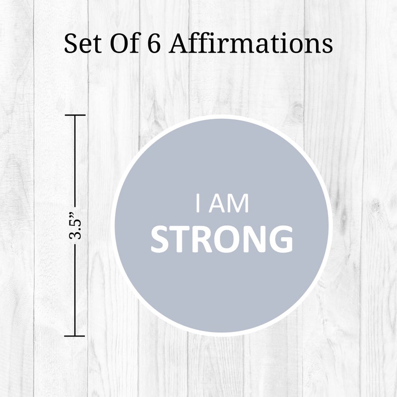 WALL PALZ Affirmation Mirror Decals - Set of 6 Colorful Vinyl Circle Dot Stickers I Am Smart  Unique  Loved  Brave  Confident - Bathroom Bedroom Dorm Apartment - Image 4