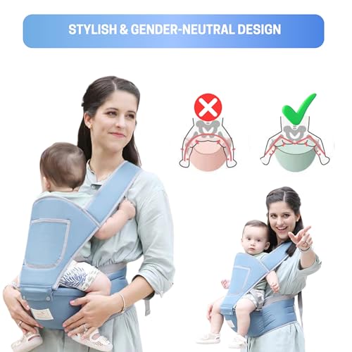 OBABY Ergonomic Hip Seat Baby Carrier: Pain-Free Lumbar Support for Parents – 5 Comfortable Carry Positions – Soft Premium Cotton, Lightweight & Adjustable – Essential Travel Gear for Infants & Toddlers (Wine Red) - Image 4