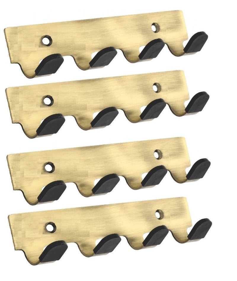 Chitra 4 Pin Curve Stainless Steel Wall Hooks for Hanging Cloth and Towel Hangers for Wall Hook,Door Hangers,Hook Rail (Pack of 4,Antique Brass Matt Finish) - Image 2