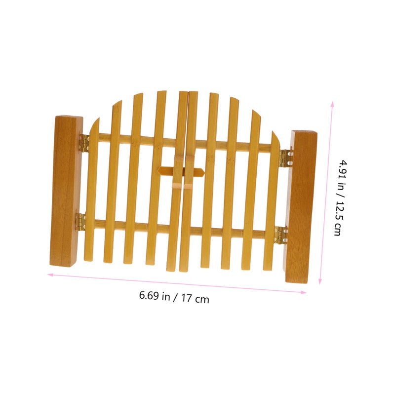 Mini Dollhouse Gate Model Sturdy Birch Wood Decorative Furniture Accessory for Bedroom Rooms - Image 3