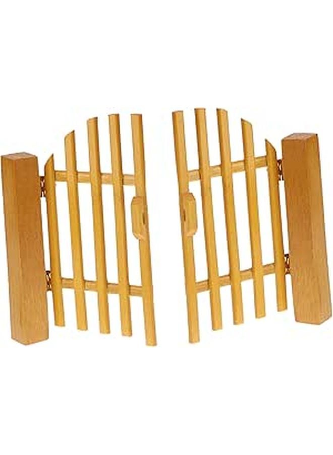 Mini Dollhouse Gate Model Sturdy Birch Wood Decorative Furniture Accessory for Bedroom Rooms - Image 1
