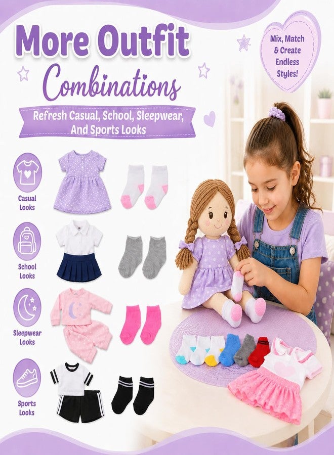 Garneck 9 Pairs Mini Cotton Socks for 18 Inch American Doll - Image 4