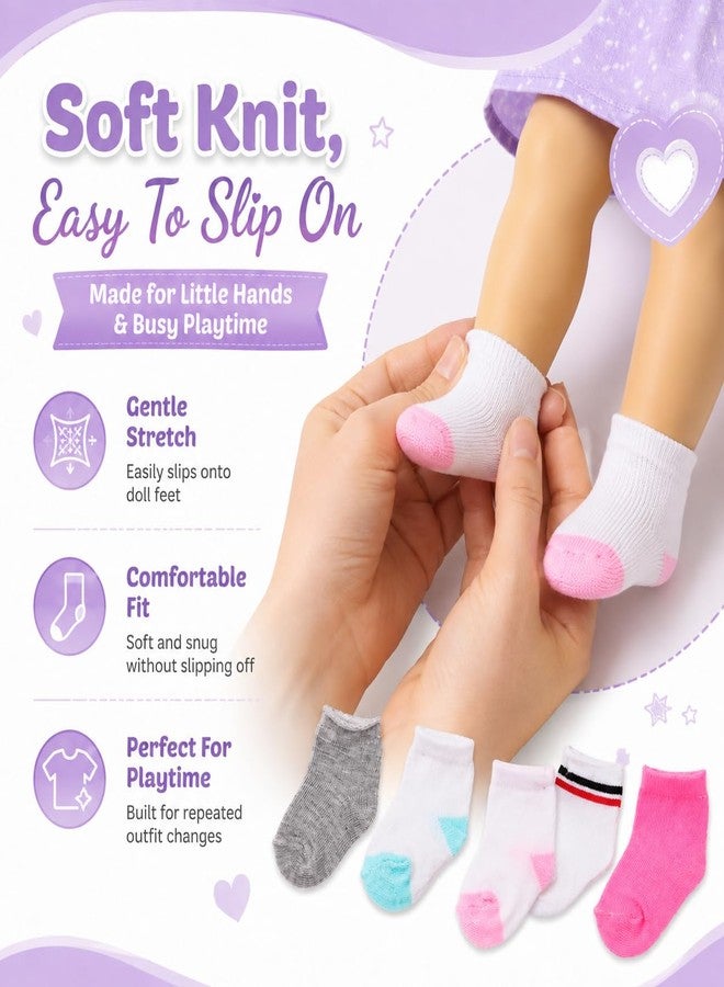 Garneck 9 Pairs Mini Cotton Socks for 18 Inch American Doll - Image 3