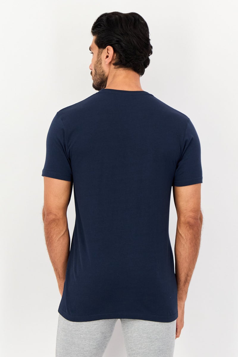 Ellesse Men Sportswear Fit Short Sleeves Outdoor T-Shirt, Navy - Image 4