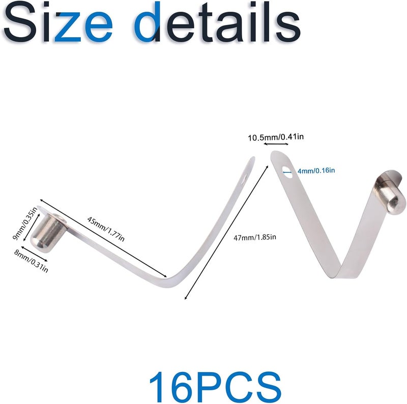 INCREWAY 16pcs 8mm Stainless Steel Tent Poles Push Single Button Spring Clips for Camping Kayak Paddle Tent Pole - Image 2