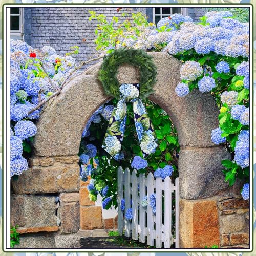 Jeere 2 Pcs Spring Wreath Sash for Front Door Hydrangea Wreath Satin Sash for Holiday Decor Garland Ribbon Accessories for Front Door Yard Window Doorway Indoor Outdoor Party Decoration 56" L x 4.5" W - Image 4