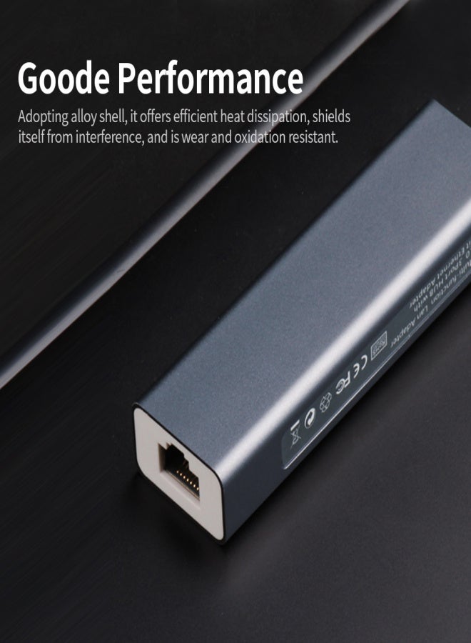 onten USB 3.0 to Ethernet Adapter USB to USB Converter Driver/High-speed Transmission/Support 10/100/1000Mbps Network Grey - Image 4