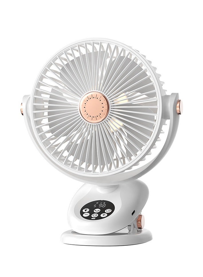 Mini Fan Small, Clip Fan, Table Fan, USB Fan 5 Speeds and Strong Airflow | 3-speed Adjustable Light | Aroma Diffuser Pad Slot for Baby Stroller, Outdoor Camping, Desktop, Bedroom, Living Room, Office(F2)  - Image 1