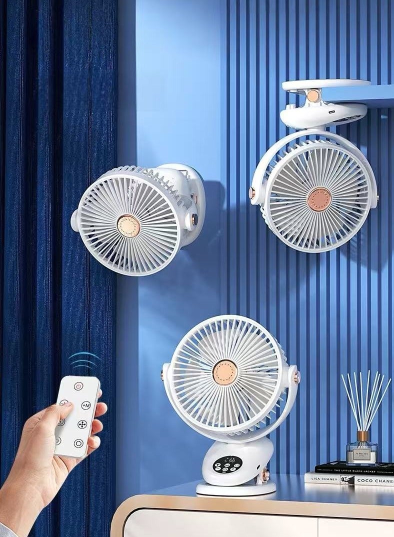 Mini Fan Small, Clip Fan, Table Fan, USB Fan 5 Speeds and Strong Airflow | 3-speed Adjustable Light | Aroma Diffuser Pad Slot for Baby Stroller, Outdoor Camping, Desktop, Bedroom, Living Room, Office(F2)  - Image 2