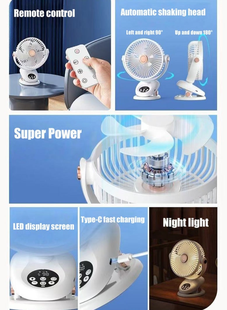Mini Fan Small, Clip Fan, Table Fan, USB Fan 5 Speeds and Strong Airflow | 3-speed Adjustable Light | Aroma Diffuser Pad Slot for Baby Stroller, Outdoor Camping, Desktop, Bedroom, Living Room, Office(F2)  - Image 5
