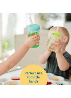 the FIRST years The First Years Squeeze & Sip Toddler Straw Cups - Squeezable Transition Sippy Cup with Silicone Straw - Toddler Feeding Supplies - 7 Oz - 3 Count - Ages 6 Months and Up  - Image 5