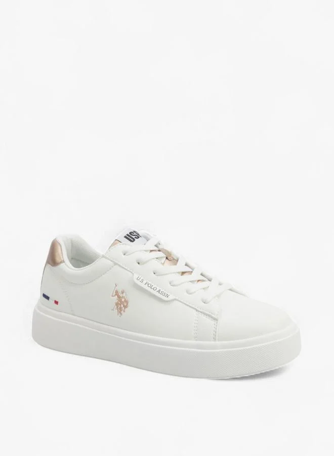 يو اس بولو اسن Women's Solid Lace-Up Sneakers