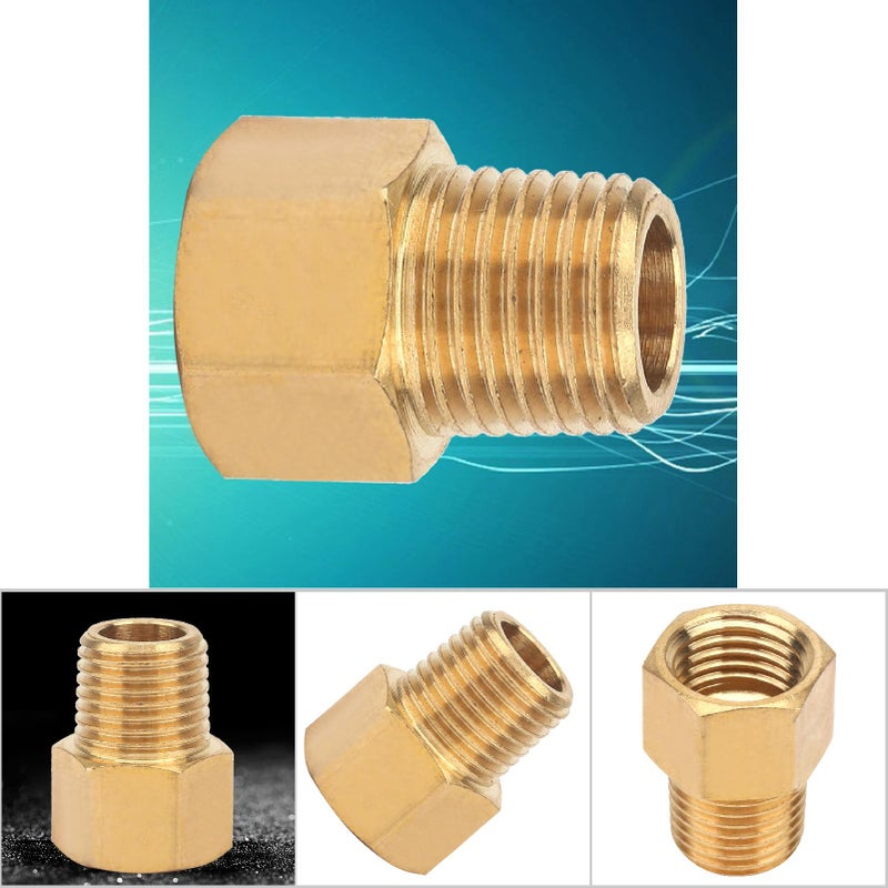 مُحول تثبيت أنابيب النحاس لمقاييس الضغط 1/4" BSPT ذكر إلى 1/4" NPT أنثى - Image 3