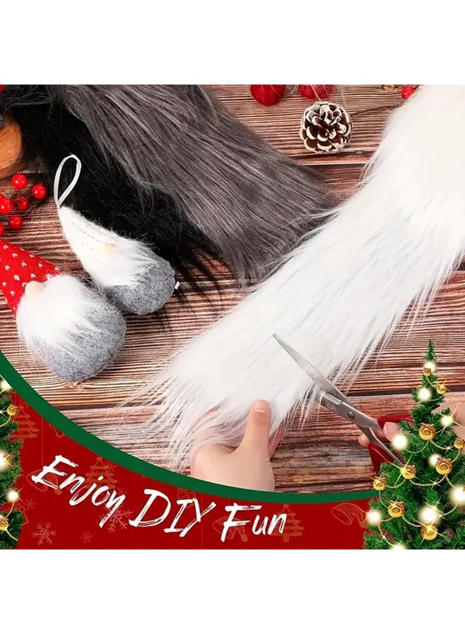 Faux Fur Fabric for DIY Sewing 59x3.5 Inch Light Grey Soft Plush for Costumes - Image 2