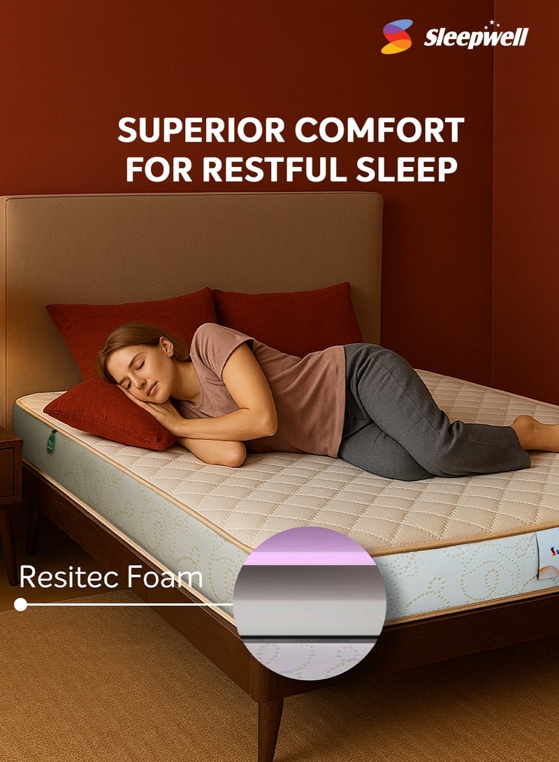 Sleepwell Utsav 2.0 | Resitec Foam | Twin Bed Size | Medium Firm | Neem Fresche Technology | Anti Sag Mattress (200L x 120W x 15H cm) - Image 3