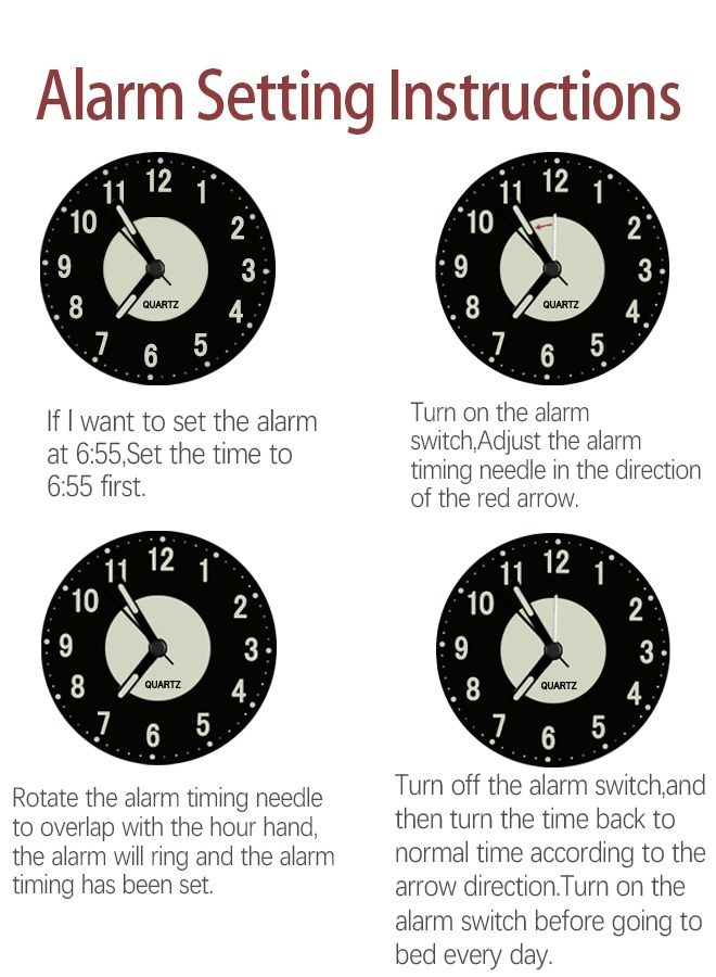 هومستر ساعة منبه مزدوجة الجرس، عالية مع إضاءة خلفية، صامتة لغرفة النوم العائلية أو المكتب، مثالية للنائمين - Image 4