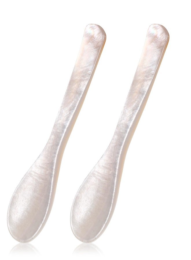Ajcotahm 2Pcs Caviar Spoons, 3.5 Inch Mother of Pearl Spoon Hand Craft Shell Spoon for Caviar, Ice Cream, Eggs, Coffee, Salt, Jam, Restaurant Serving - Image 1