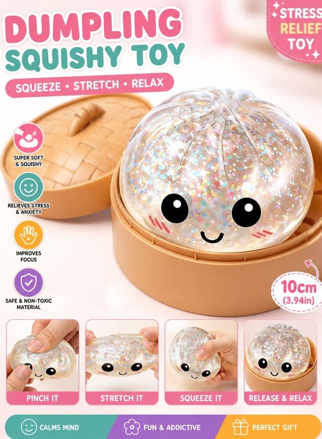بيرلورا لعبة "سكويشي" (Squishy) على شكل زلابية لامعة مع علبة تبخير، كرة ضغط ناعمة لتخفيف التوتر، لعبة حسية لطيفة وملونة، هدية قابلة للاقتناء للأطفال والمراهقين والبالغين. - Image 1