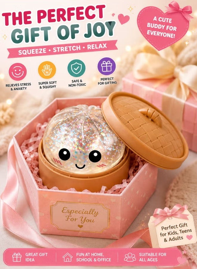 بيرلورا لعبة "سكويشي" (Squishy) على شكل زلابية لامعة مع علبة تبخير، كرة ضغط ناعمة لتخفيف التوتر، لعبة حسية لطيفة وملونة، هدية قابلة للاقتناء للأطفال والمراهقين والبالغين. - Image 5